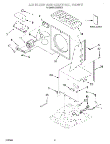 02 - Air Flow And Control, Literature parts for Whirlpool Dehumidifier DH600K0 from AppliancePartsPros.com