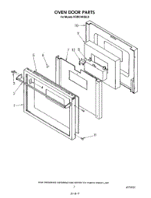 06 - Oven Door parts for Kitchenaid Oven KGBS145SBL0 from AppliancePartsPros.com