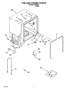07 - Tub And Frame Parts parts for Whirlpool Dishwasher IPU98662 from AppliancePartsPros.com