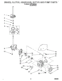 04 - Brake, Clutch, Gearcase, Motor And Pump parts for Kitchenaid Washer KAWE768BWH0 from AppliancePartsPros.com