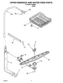 05 - Upper Dishrack And Water Feed Parts parts for Whirlpool Dishwasher IPU58462 from AppliancePartsPros.com