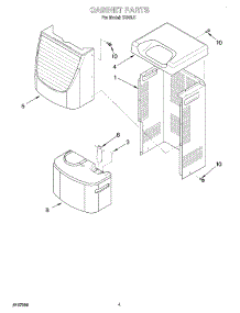 04 - Cabinet parts for Whirlpool Dehumidifier DH40J1 from AppliancePartsPros.com