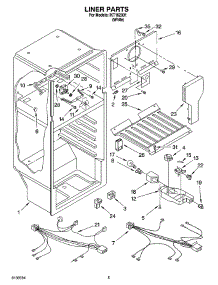 03 - Liner Parts parts for Whirlpool Refrigerator IKT162301 from AppliancePartsPros.com