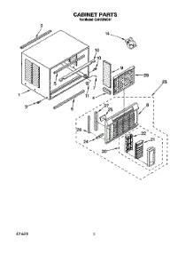 03 - Cabinet parts for Whirlpool Air Conditioner CAH18WC41 from AppliancePartsPros.com