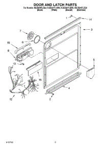03 - Door And Latch parts for Kitchenaid Dishwasher KUDS01FLBS0 from AppliancePartsPros.com