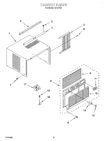 04 - Cabinet parts for Whirlpool Air Conditioner RA121K0 from AppliancePartsPros.com