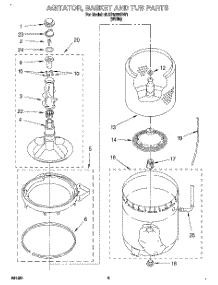 04 - Agitator, Basket And Tub parts for Whirlpool Washer 6LSP8255BW1 from AppliancePartsPros.com