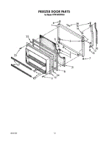 07 - Freezer Door parts for Kitchenaid Refrigerator KTRI18KXAL00 from AppliancePartsPros.com