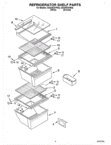 03 - Refrigerator Shelf parts for Whirlpool Refrigerator CS22AEXHN02 from AppliancePartsPros.com