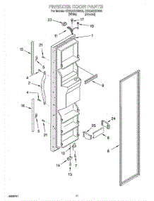 07 - Freezer Door parts for Whirlpool Refrigerator CS22AEXHW00 from AppliancePartsPros.com