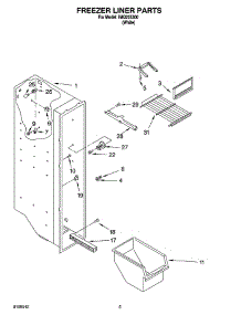 04 - Freezer Liner Parts parts for Whirlpool Refrigerator IMQ225300 from AppliancePartsPros.com