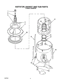04 - Agitator, Basket And Tub parts for Whirlpool Washer LA5243XYN1 from AppliancePartsPros.com
