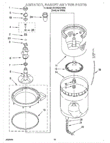 10 - Agitator, Basket And Tub parts for Whirlpool Washer Dryer Combo BYCWD6274W2 from AppliancePartsPros.com