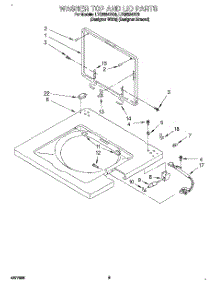 06 - Washer Top And Lid parts for Whirlpool Washer Dryer Combo LTG6234DQ0 from AppliancePartsPros.com
