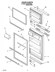 02 - Door Parts parts for Whirlpool Refrigerator CR18PKXRS01 from AppliancePartsPros.com