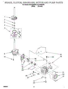 05 - Brake, Clutch, Gearcase, Motor & Pump parts for Whirlpool Washer 6LSP8255BN0 from AppliancePartsPros.com