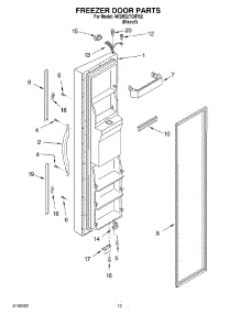 08 - Freezer Door parts for Whirlpool Refrigerator 4KSRS27CHT02 from AppliancePartsPros.com