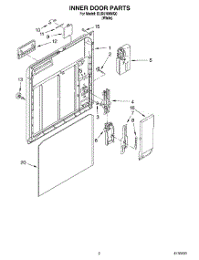 02 - Inner Door Parts parts for Whirlpool Dishwasher SUD5100MQ0 from AppliancePartsPros.com