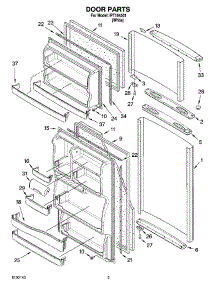 02 - Door Parts parts for Whirlpool Refrigerator IPT164301 from AppliancePartsPros.com