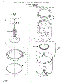 03 - Agitator, Basket And Tub parts for Whirlpool Washer CAWB427JQ0 from AppliancePartsPros.com