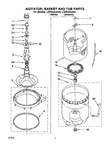 04 - Agitator, Basket And Tub parts for Whirlpool Washer LSP8245AN0 from AppliancePartsPros.com