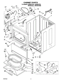 02 - Cabinet Parts parts for Whirlpool Dryer LGQ8621PW2 from AppliancePartsPros.com