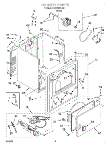 04 - Cabinet parts for Whirlpool Dryer CGP2961JQ0 from AppliancePartsPros.com