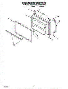 02 - Freezer Door Parts parts for Whirlpool Refrigerator CT21GKXPQ00 from AppliancePartsPros.com