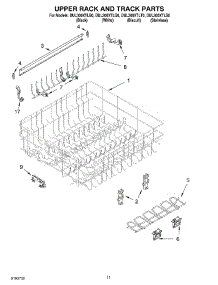 09 - Upper Rack And Track parts for Whirlpool Dishwasher DUL300XLTQ0 from AppliancePartsPros.com