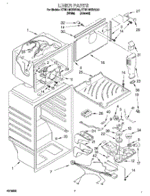 05 - Liner parts for Kitchenaid Refrigerator KTHC18KDWH00 from AppliancePartsPros.com