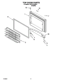 06 - Top Door Parts, Optional Parts parts for Whirlpool Refrigerator GAFZ21XXMK01 from AppliancePartsPros.com