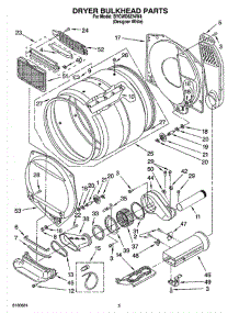 04 - Dryer Bulkhead Parts parts for Whirlpool Washer Dryer Combo BYCWD6274W4 from AppliancePartsPros.com
