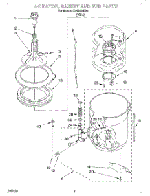 03 - Agitator, Basket, And Tub parts for Whirlpool Washer CCW5264EW0 from AppliancePartsPros.com
