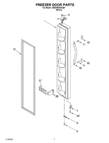 05 - Freezer Door parts for Whirlpool Refrigerator 3XED0FHKKQ01 from AppliancePartsPros.com