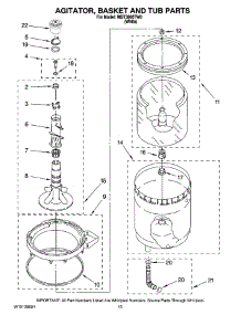 10 - Agitator, Basket And Tub Parts parts for Maytag Washer Dryer Combo MGT3800TW0 from AppliancePartsPros.com