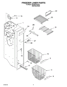 04 - Freezer Liner parts for Whirlpool Refrigerator 3XED5SHGKS01 from AppliancePartsPros.com