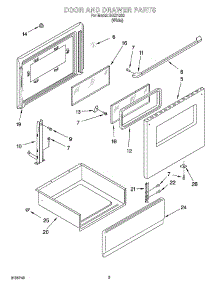 03 - Door And Drawer Parts parts for Whirlpool Range IHE31302 from AppliancePartsPros.com
