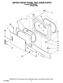 02 - Dryer Front Panel And Door Parts parts for Maytag Washer Dryer Combo MET3800TW0 from AppliancePartsPros.com