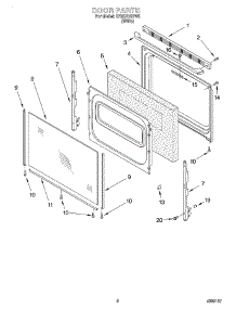 06 - Door parts for Whirlpool Range SF357BEHW5 from AppliancePartsPros.com