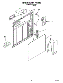 02 - Inner Door Parts parts for Whirlpool Dishwasher ISU58460 from AppliancePartsPros.com