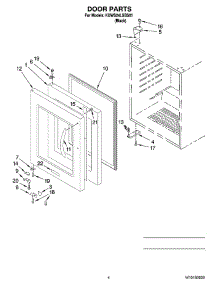 03 - Door Parts parts for Kitchenaid Wine Cooler KUWS24LSBS01 from AppliancePartsPros.com