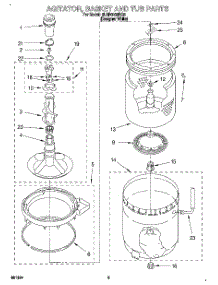 03 - Agitator, Basket And Tub parts for Whirlpool Washer 6LBR6233BQ0 from AppliancePartsPros.com