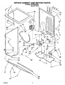 03 - Dryer Cabinet And Motor Parts parts for Whirlpool Washer Dryer Combo BYCWD6274W4 from AppliancePartsPros.com