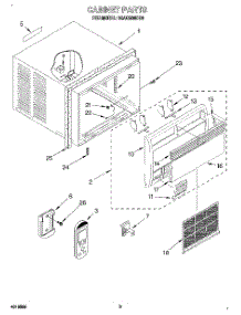 02 - Cabinet parts for Whirlpool Air Conditioner 3QACM09DD3 from AppliancePartsPros.com