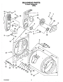 03 - Bulkhead Parts parts for Whirlpool Dryer CGDS832VQ0 from AppliancePartsPros.com
