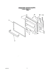 06 - Freezer Door, Lit / Optional parts for Whirlpool Refrigerator 3XKVN515001 from AppliancePartsPros.com