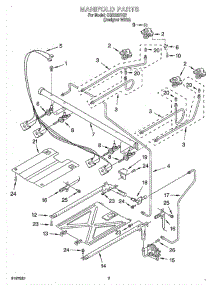 03 - Manifold parts for Whirlpool Range CGS365HQ7 from AppliancePartsPros.com