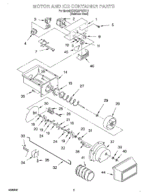 04 - Motor And Ice Container parts for Kitchenaid Refrigerator KSRS22FGSS11 from AppliancePartsPros.com