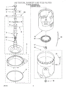 03 - Agitator, Basket And Tub parts for Whirlpool Washer 6LSS5232DQ1 from AppliancePartsPros.com