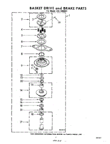 09 - Basket Drive And Brake parts for Whirlpool Washer LHC4900W1 from AppliancePartsPros.com